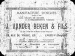 Book label of Julius Vander Beken